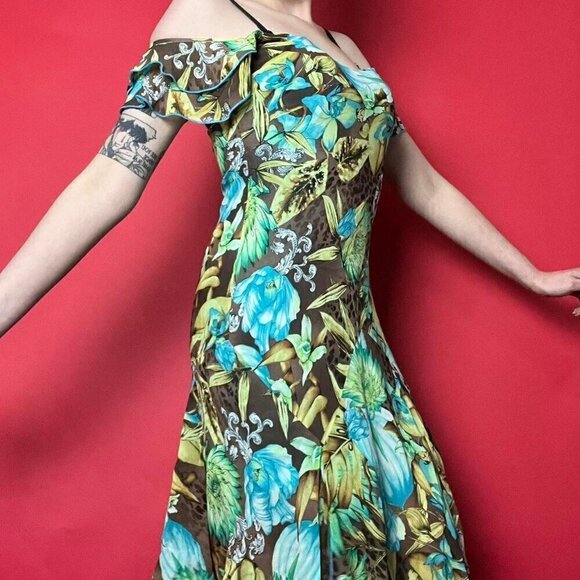 Cartise /Vintage peacock coloured fairy dressβββββββββ - Picture 3 of 8